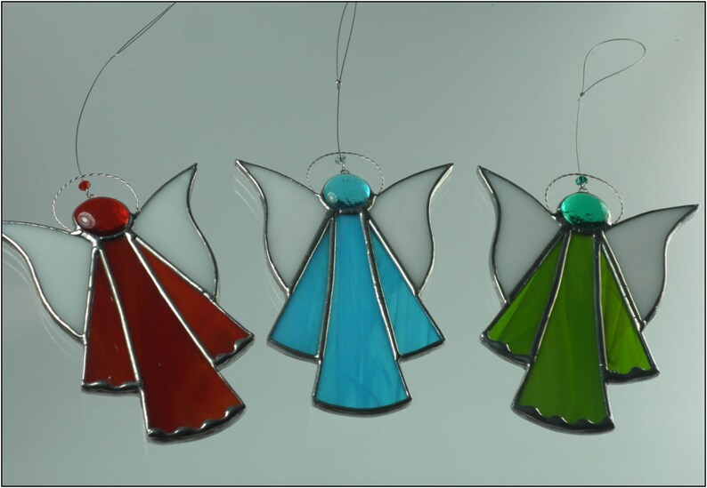 Guardian Angel Stained Glass Suncatcher Window Hanging Gift Etsy