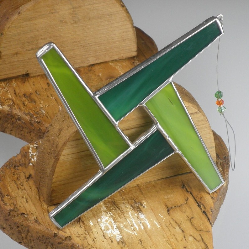 St. Brigid's Cross Celtic Stained glass Suncatcher Window Etsy