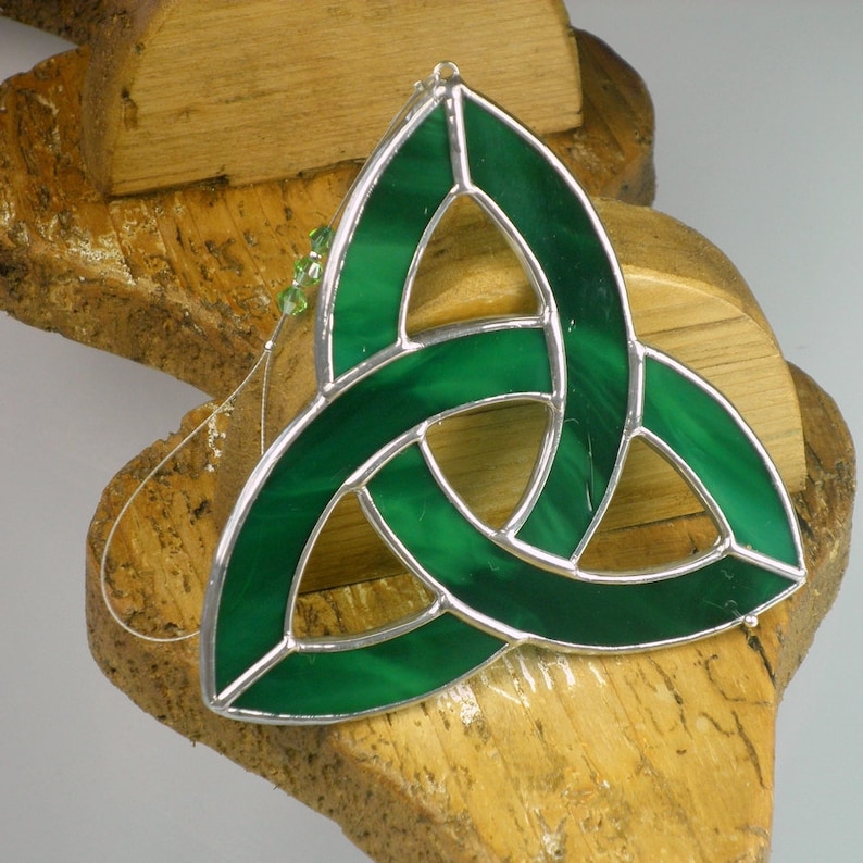 Celtic Trinity Knot Stained Glass Suncatcher Celtic Etsy