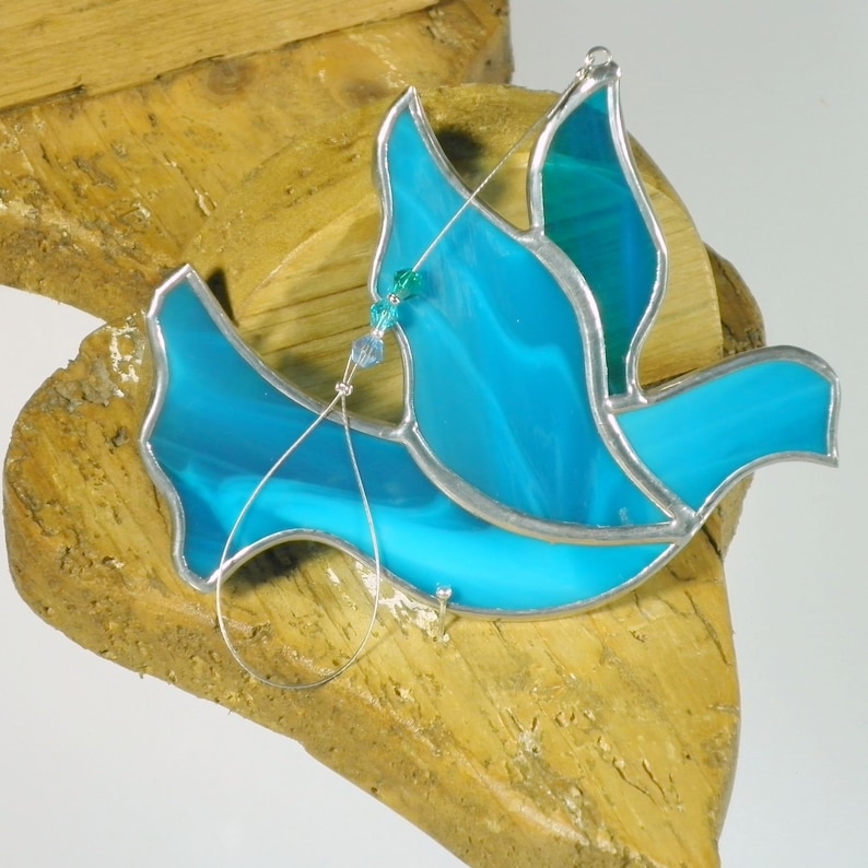 Dove Stained glass Suncatcher Dove of Peace Window Hanging Etsy