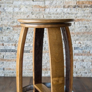 Swivel Wine Barrel Barstool, Natural Finish