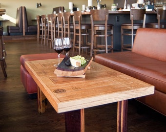 Wine Barrel Coffee Table with Stave Legs