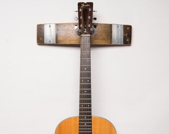 Natural Wine Barrel Guitar Rack