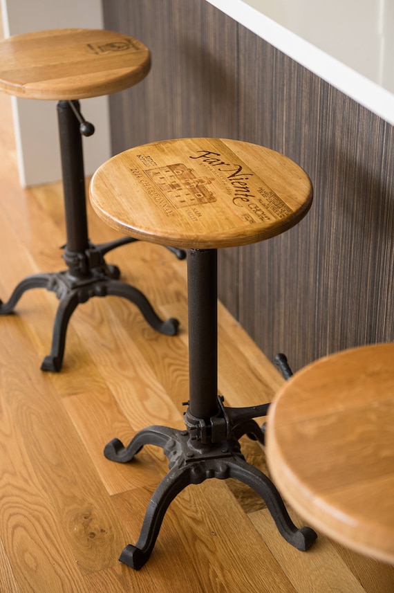 Wine Crate Adjustable Stool, Choice of Crate
