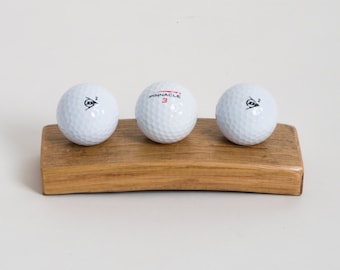 3 Ball Wine Barrel Golf Ball Display