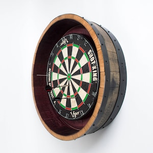 Wine Barrel Dartboard with Authentic Black Bands