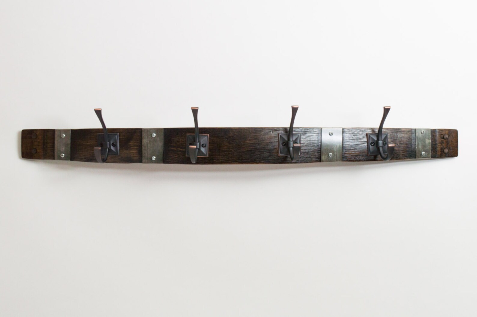 Banded Wine Barrel Coat Rack With Square Oil Rubbed Bronze Etsy