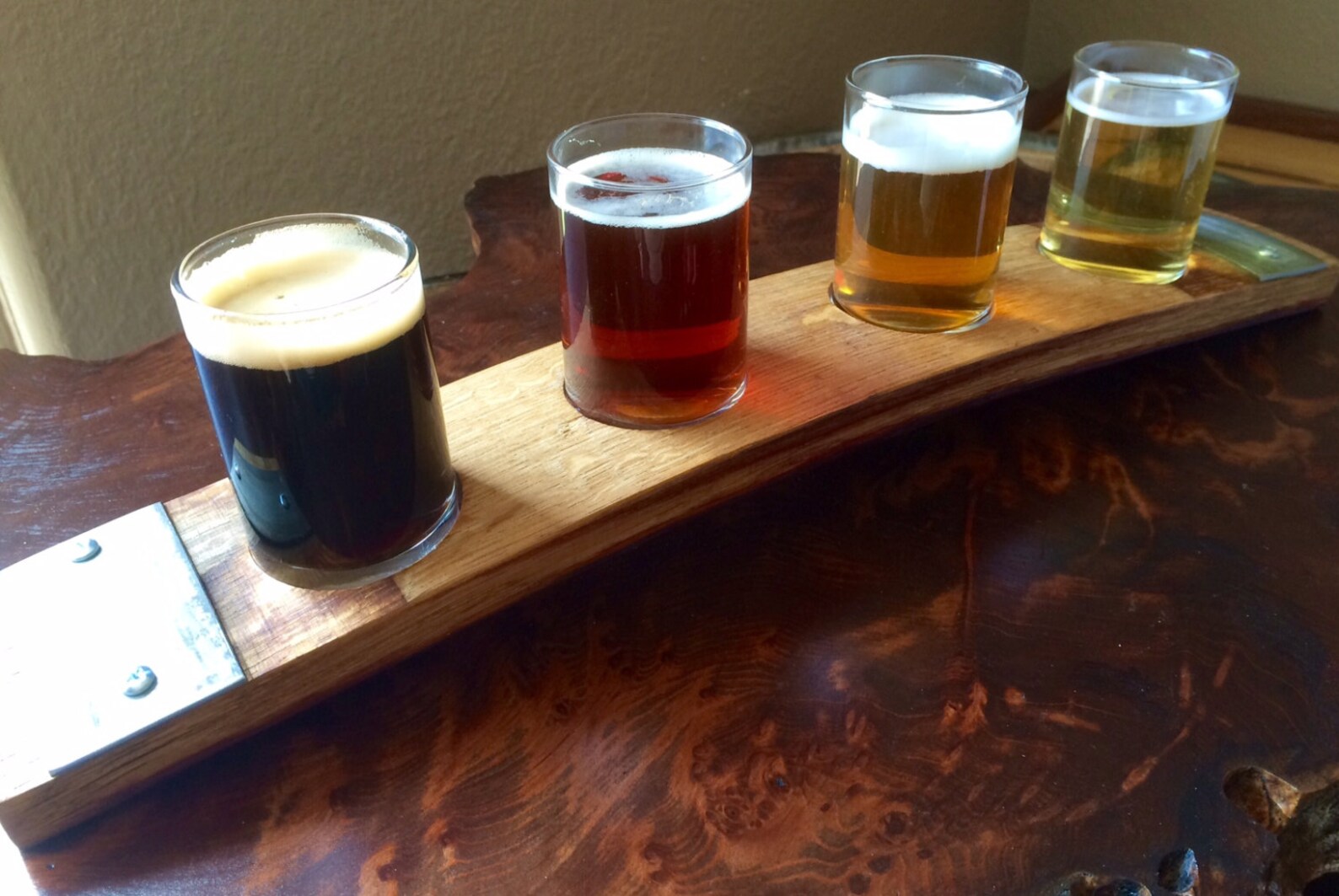 Barrel Stave Beer Flight Etsy