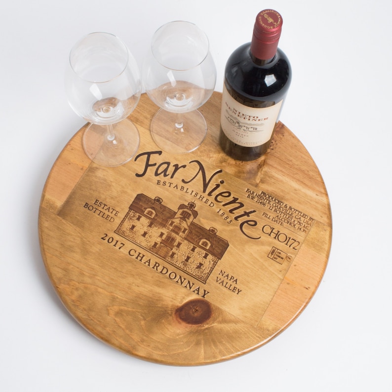 Far Niente Estate Wine Crate Lazy Susan Choice of Finish image 1