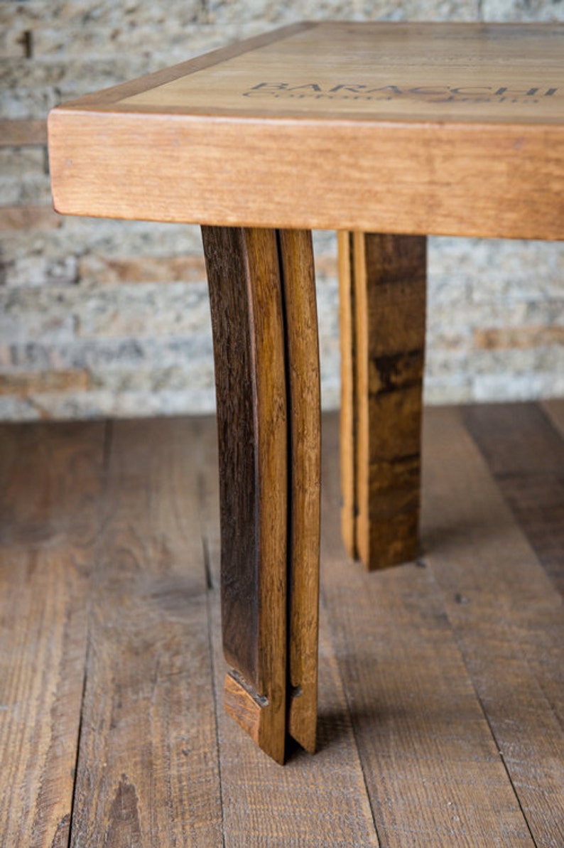 Wine Barrel Coffee Table with Stave Legs Etsy