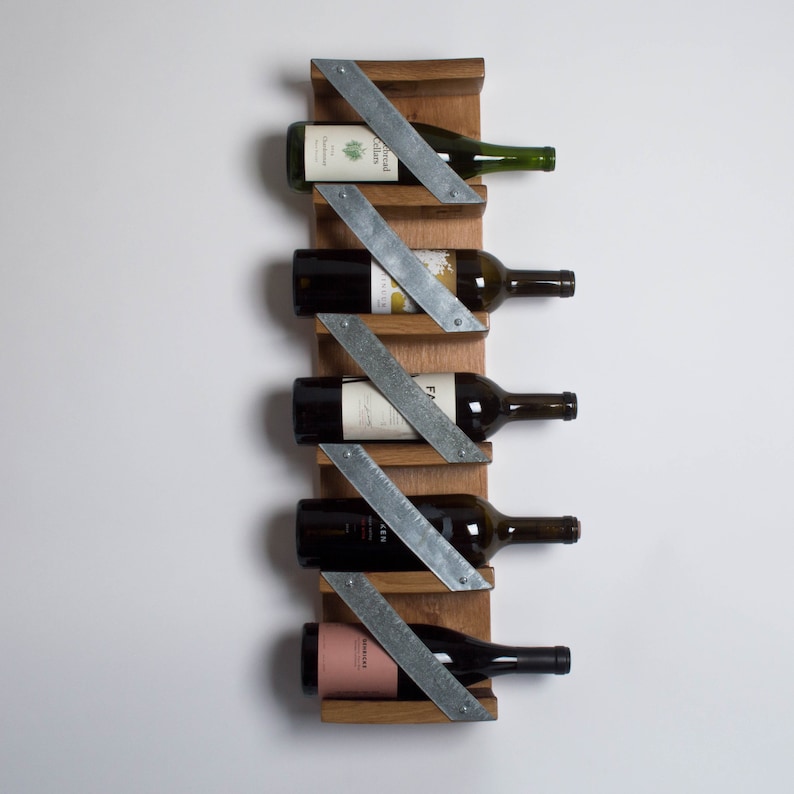 Modern Industrial Wall Wine Rack image 1