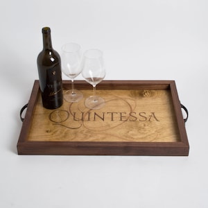 Quintessa Wine Crate Tray, Walnut Sides