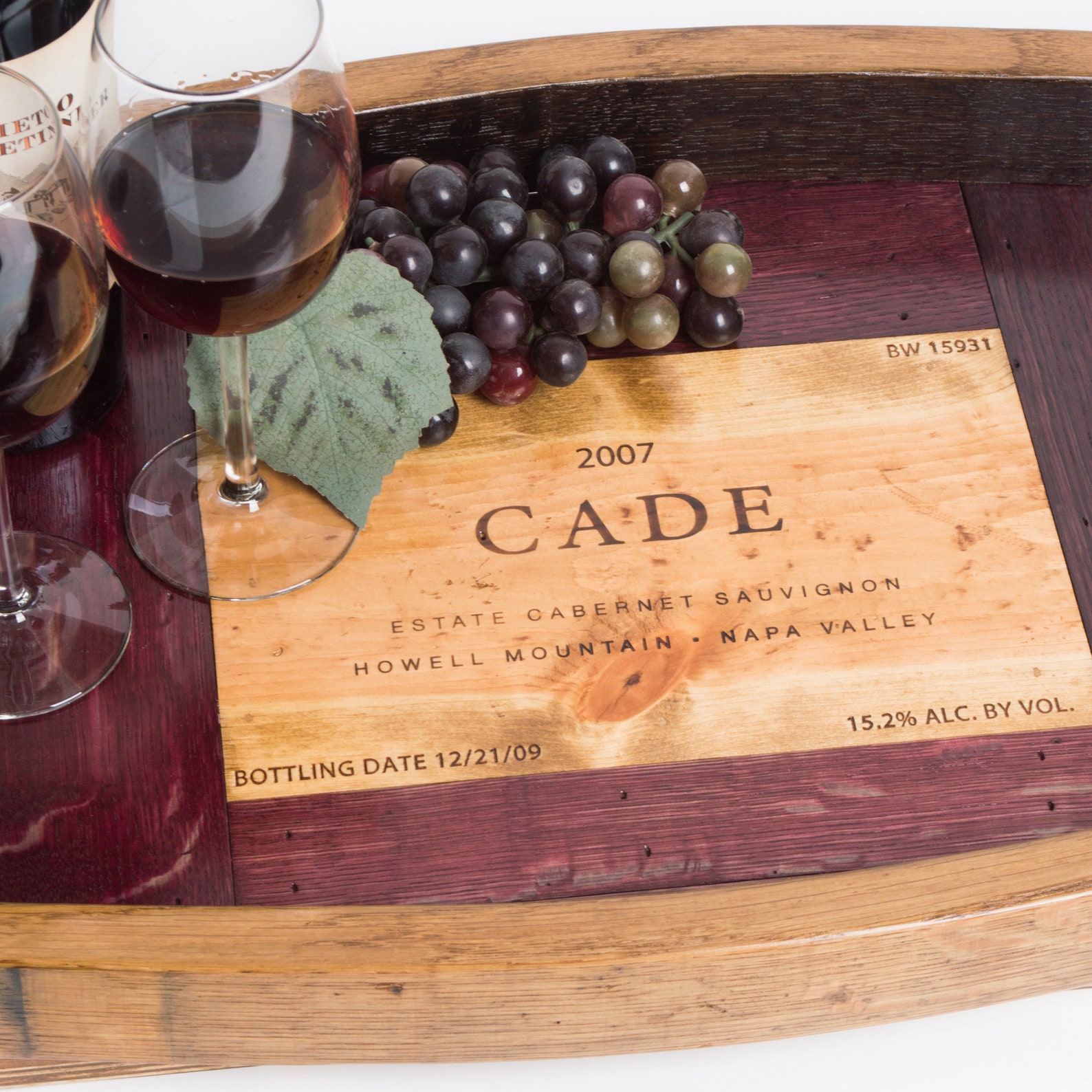 Cade Wine Crate Tray With Barrel Surround and Stave Sides Etsy
