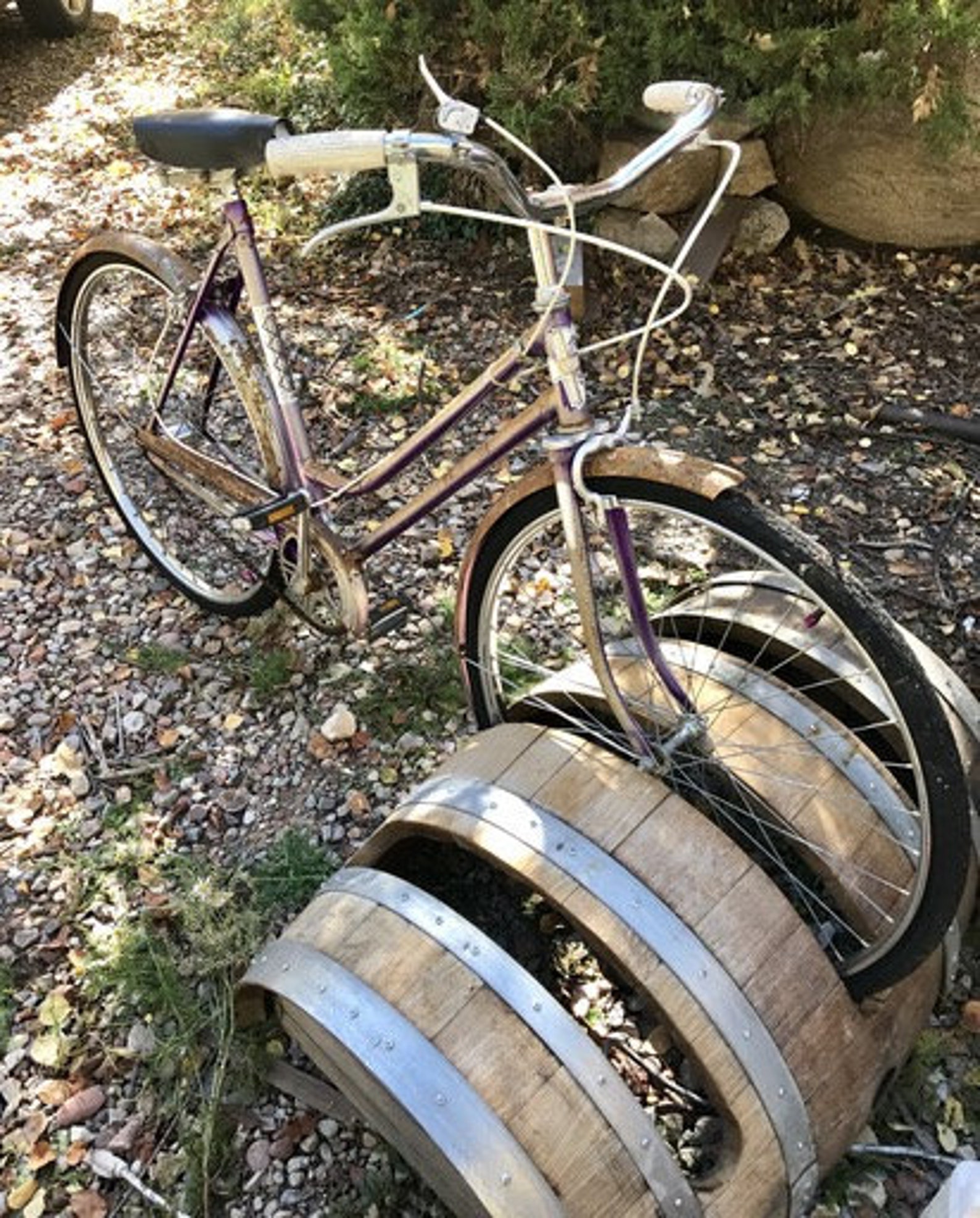 Wine Barrel Bike Rack Etsy
