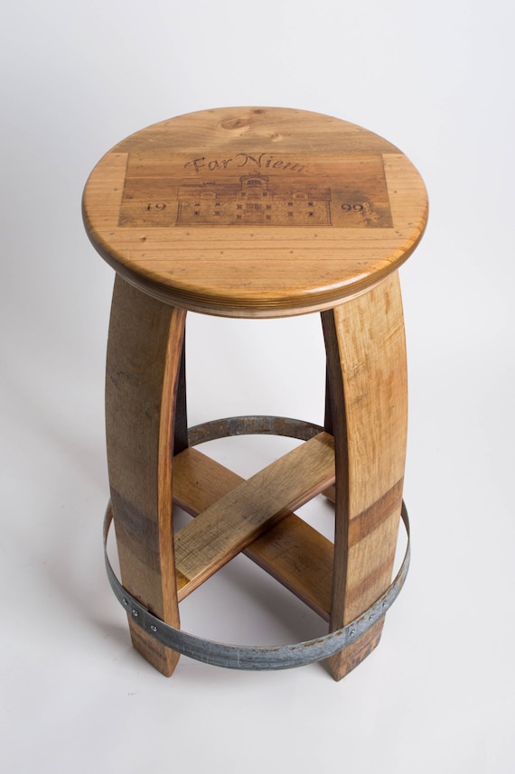 Wine Crate Top Barrel Stool Etsy UK