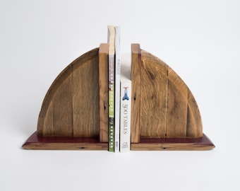 Wine Barrel Bookends