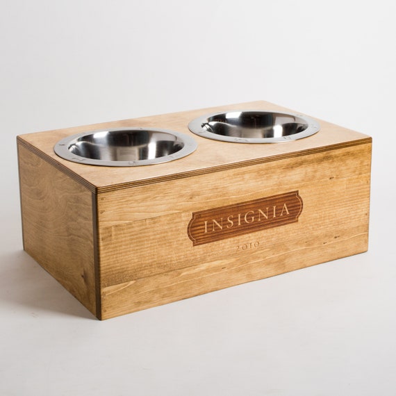 Large Insignia Wine Crate Dog Feeder Etsy
