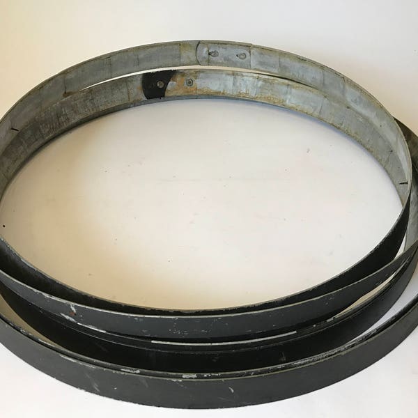 6 Galvanized Barrel Rings with Authentic Black Paint