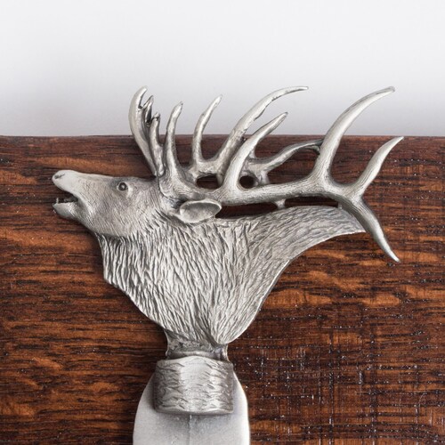 Small Pewter Elk Wine Barrel Coat Rack with Bands, shops Choice of Finish