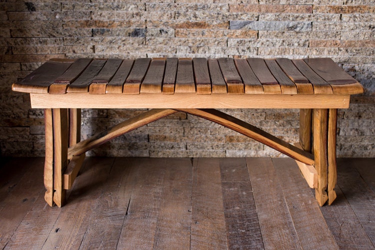 Barrel discount stave bench