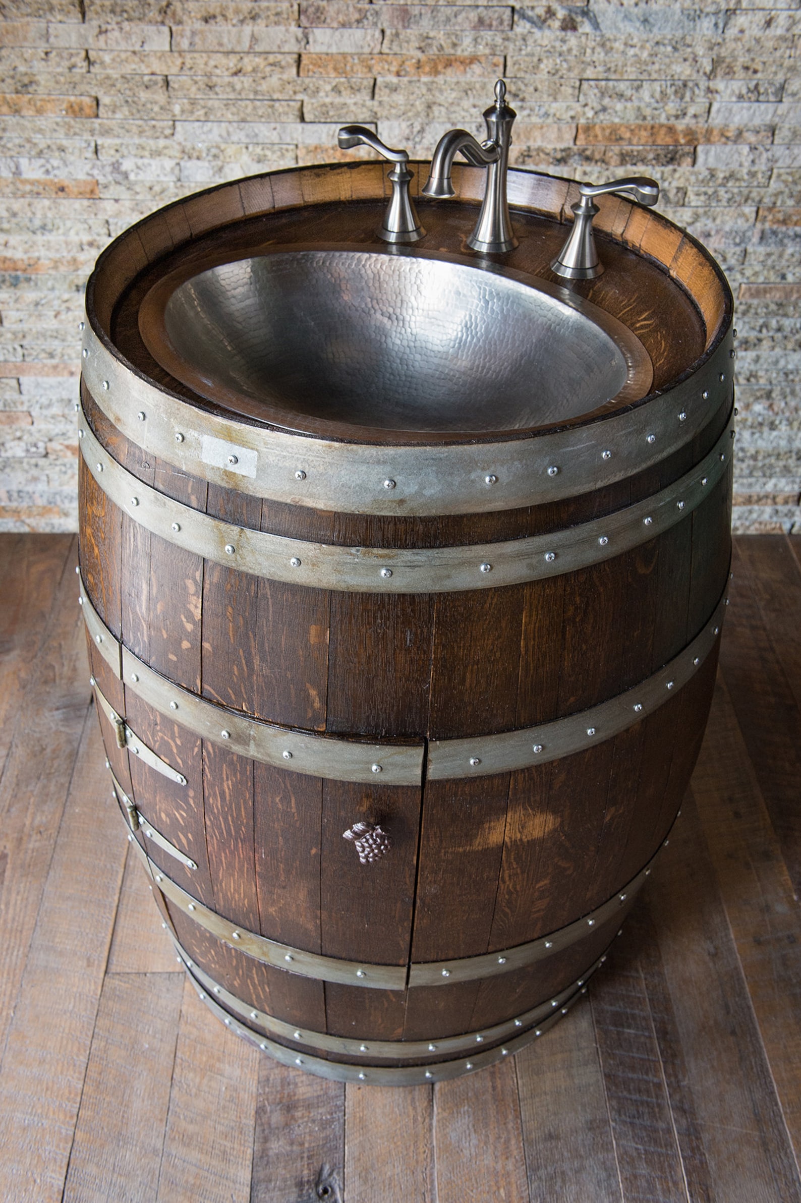 Stand Alone Wine Barrel Toilet Paper Holder Choice of Finish Etsy