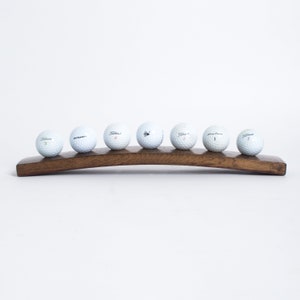 7 Ball Barrel Golf Ball Display, Dark Walnut Finish