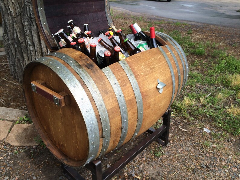 Napa Wine Barrel Ice Chest/cooler With Stand Etsy