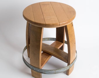 Wine Barrel Guitar Stool with Band