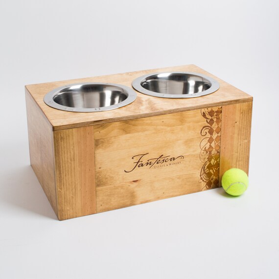 Large Fantesca Wine Crate Dog Feeder Etsy
