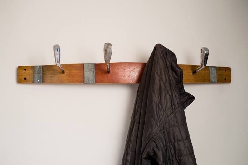 Golf Club Wine Barrel Coat Rack Choice of Finish Etsy