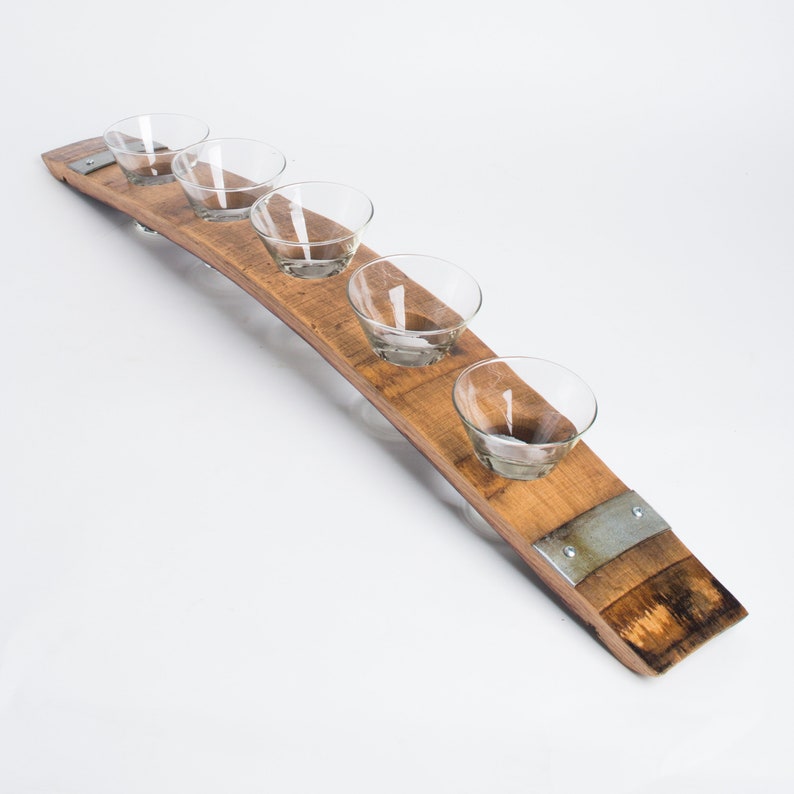Natural Wine Barrel Centerpiece Set with Glasses