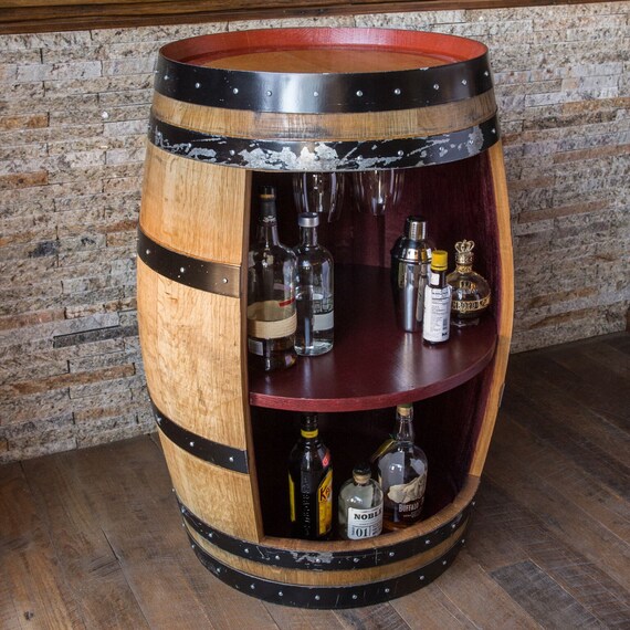 Wine Barrel Bar Cabinet Etsy
