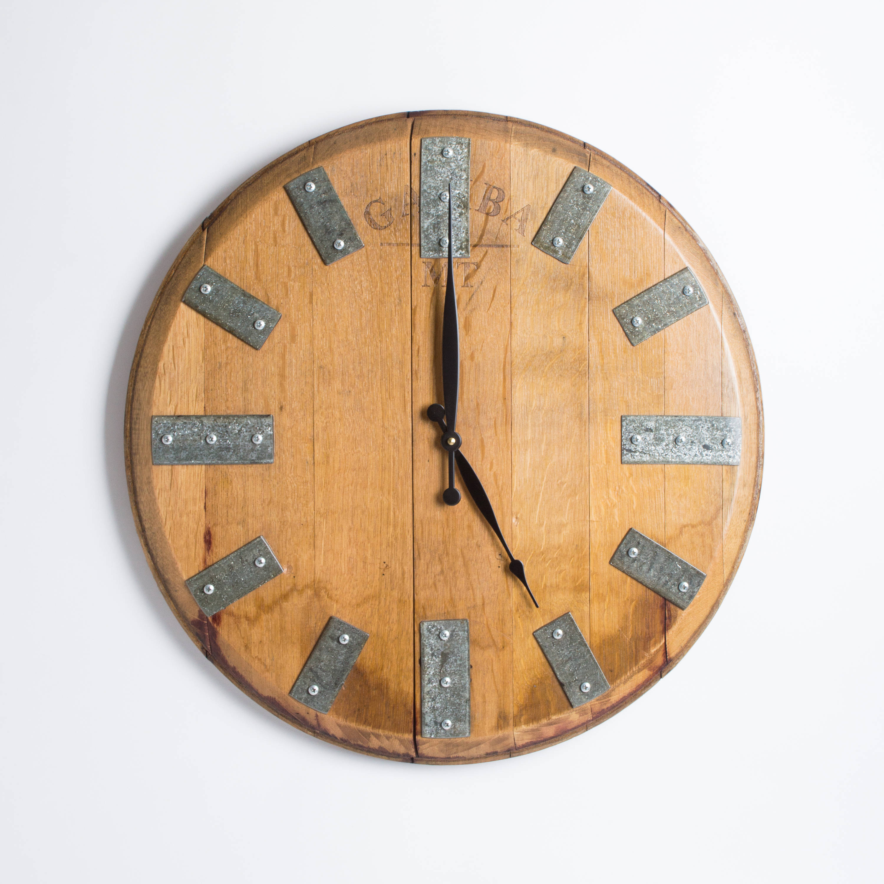 Wine Barrel Top Clock Natural Finish Etsy