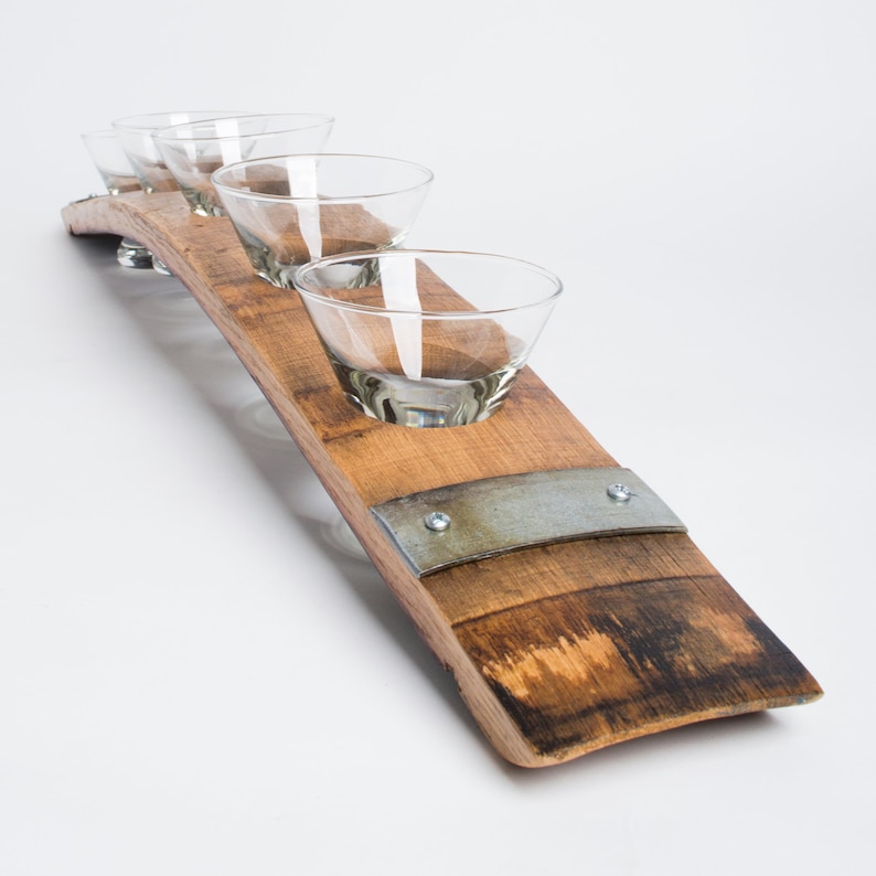Natural Wine Barrel Centerpiece Set with Glasses
