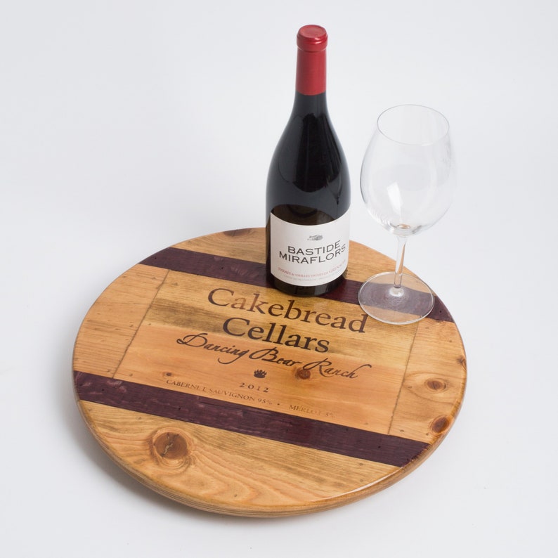 Cakebread Ranch Cakebread Cellars Dancing Bear Ranch Lazy Susan With Wine Barrel Inlay ...