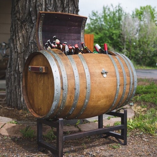 Napa Wine Barrel Ice Chest/cooler With Stand Etsy
