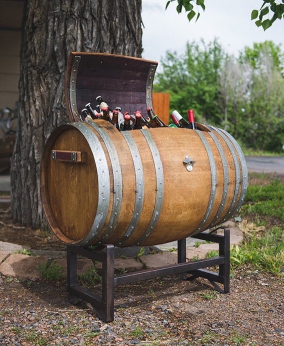 This Wine Barrel Dartboard Cabinet Was Made From a Repurposed Napa Valley  Wine Barrel