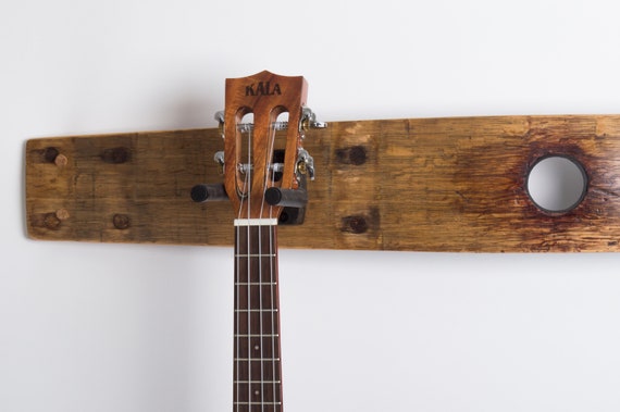 Wine Barrel Double Guitar Rack With Bunghole Etsy