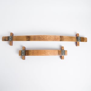 Wine Barrel Stave Towel Rack with Bands, Choice of Size