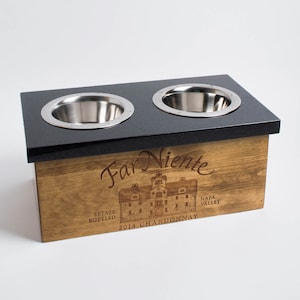 Medium Far Niente Crate Pet Feeder with Granite Top