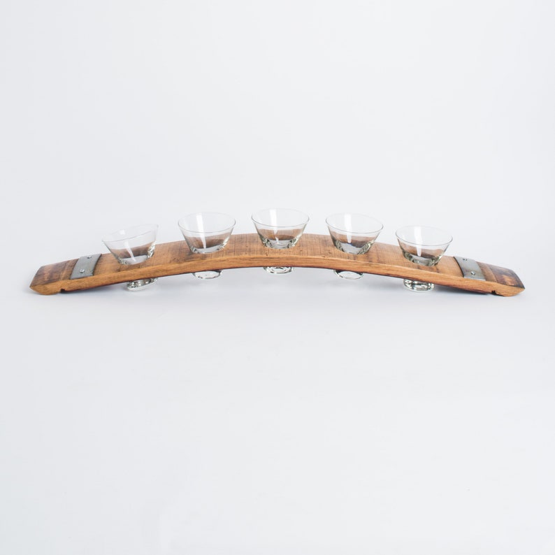 Natural Wine Barrel Centerpiece Set with Glasses