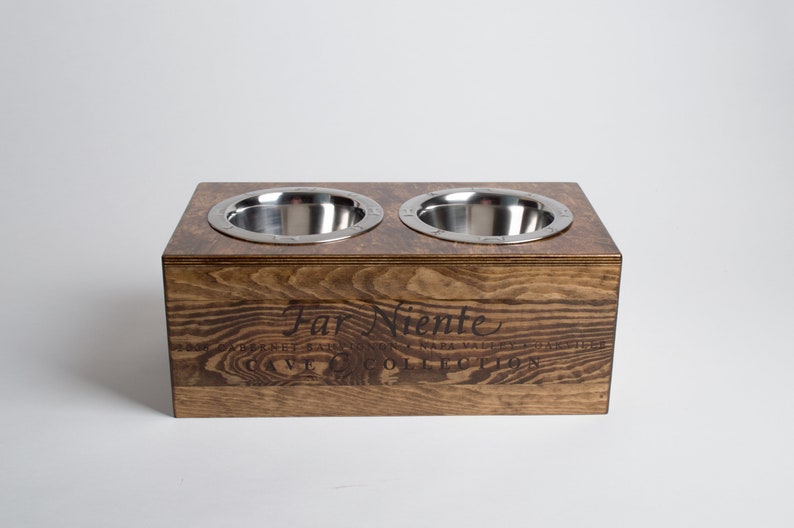 Medium Far Niente Cave Collection Wine Crate Pet Feeder, Choice of Finish Provincial