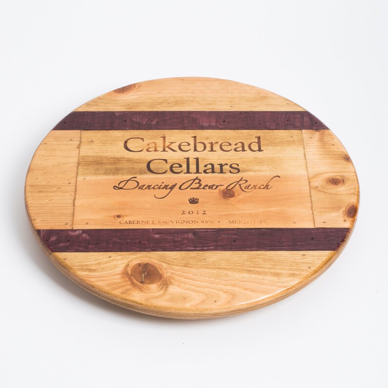 Cakebread Ranch Cakebread Cellars Dancing Bear Ranch Lazy Susan With Wine Barrel Inlay ...