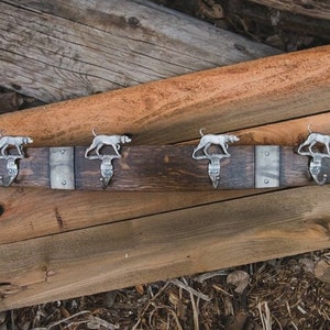 Large Pewter Walking Dog Wine Barrel Coat Rack, Choice of Finish