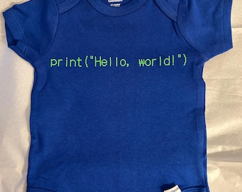 Hello World! Python coder baby onesie