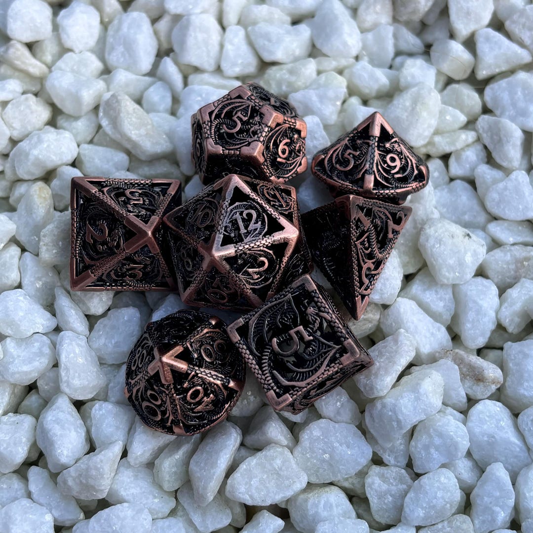 Brown Rusted Dice, Metal Dnd Dice, Rusted Dice Set, Brown Dnd Dice ...