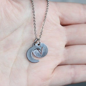 collier, pendentif, lune, lettre, pierre de naissance, acier inoxydable, breloque, cadeau pour elle, simple, délicat, cadeau mamie, initiale