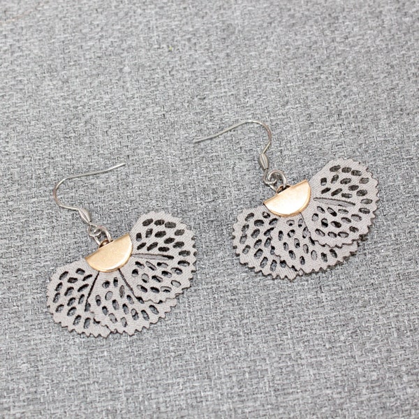 boucle d'oreille, suède, gris, classique, bijou femme, bijou de fantaisie, boucles d'oreilles chirurgical, hypoallergene, noir, boho, bohème