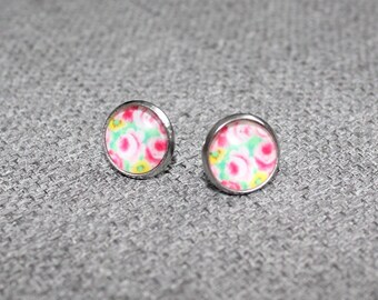 boucles d'oreilles, bijou de fantaisie, clous et puce d'oreilles, boucles d'oreille, fleur, flower, fleuri, clou argent, clous inox, quebec
