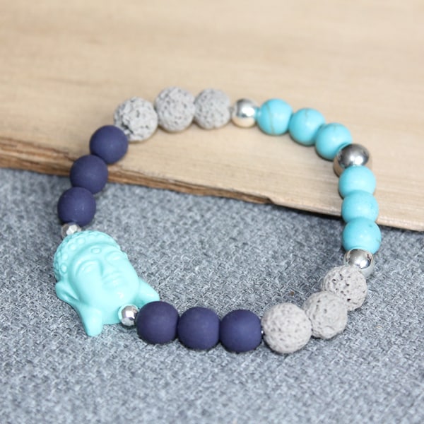 bracelet perlés, bracelet empilable, bijou bouddha, pierres fines, pierres précieuses, bracelet turquoise, pierres de lave, bracelet